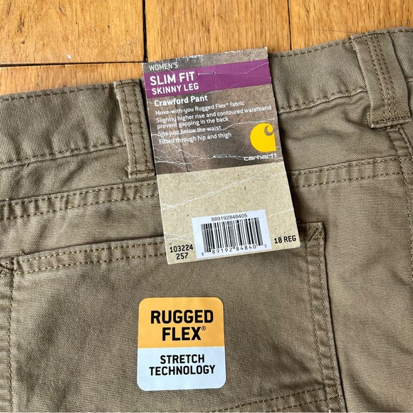 Carhartt Yukon Slim Fit Skinny Crawford Pants 18 NWT - Picture 9 of 16